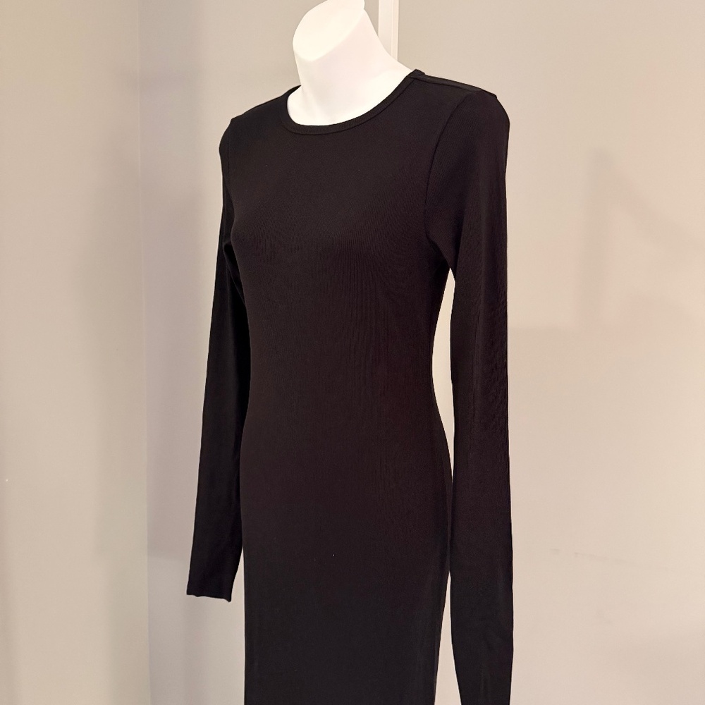 ETERNE Best-Selling Long Ribbed Maxi Dress in Black Sz M NEW $265!! - Picture 2 of 4